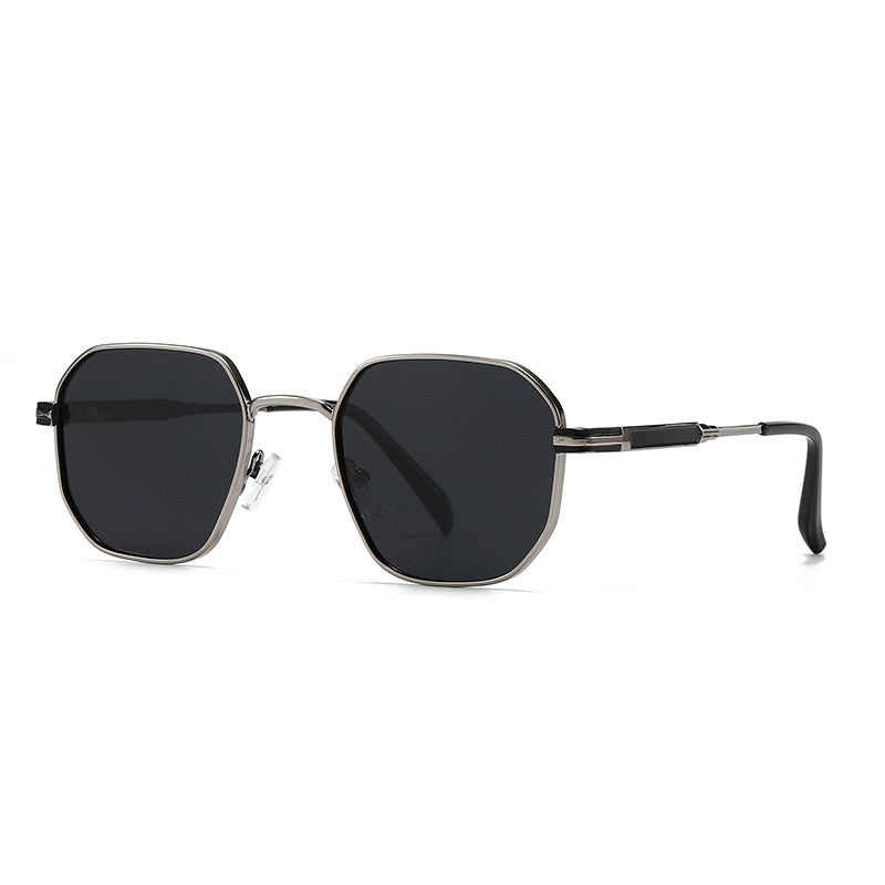 New European and American Style Men's Aviator Glasses, Retro Metal Square Frame Sunglasses, Cross-Border Ready Stock 1435