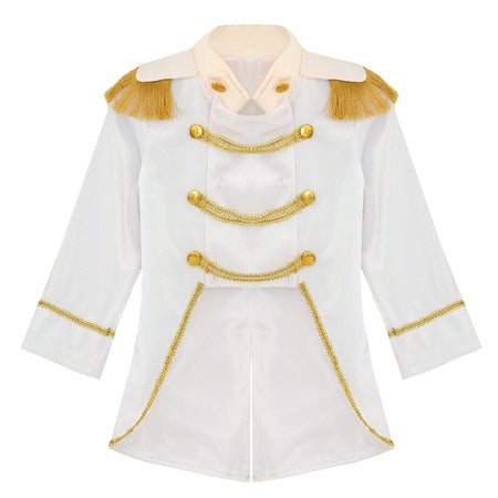 Little Boys Prince Cosplay Costume Long Sleeve Gold Fringe Braiding Velvet Tuxedo Tailcoat Royal Court Cosplay Jacket Dress Up