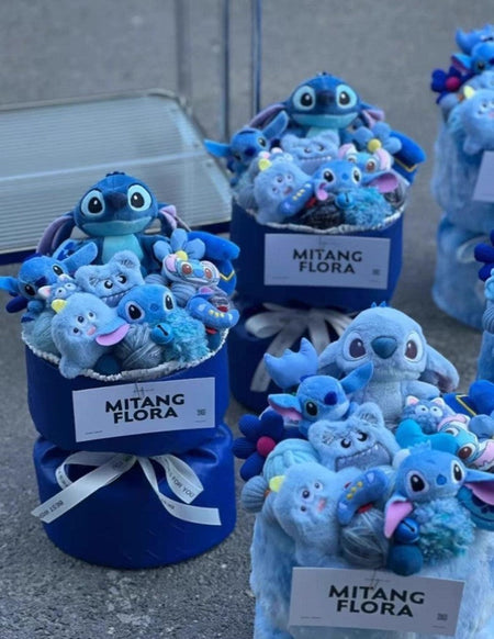Disney Cartoon Lilo & Stitch Girls Creative Dolls Bouquet Valentine's Day Gifts To Friends with High-Pretty Birthday Gifts