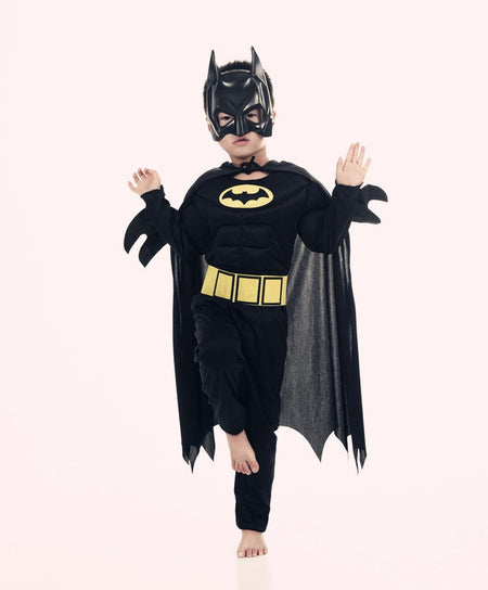 Halloween Children Boys Bat Cosplay Costume Batboy Fancy Black Superhero Cosplay Kids Costume Outfits Comic Masquerade Evening