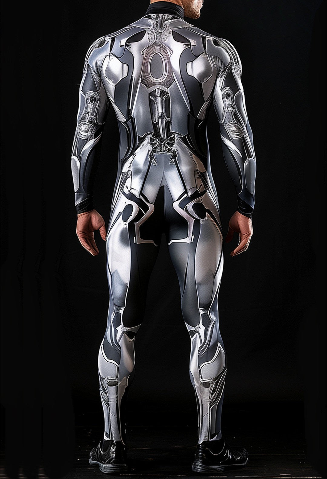 CyberPunk Futuristic Mechanical Armour Jumpsuit Cool Fighter Cosplay Bodysuit Steampunk Costume Halloween Party Shows Men Zentai