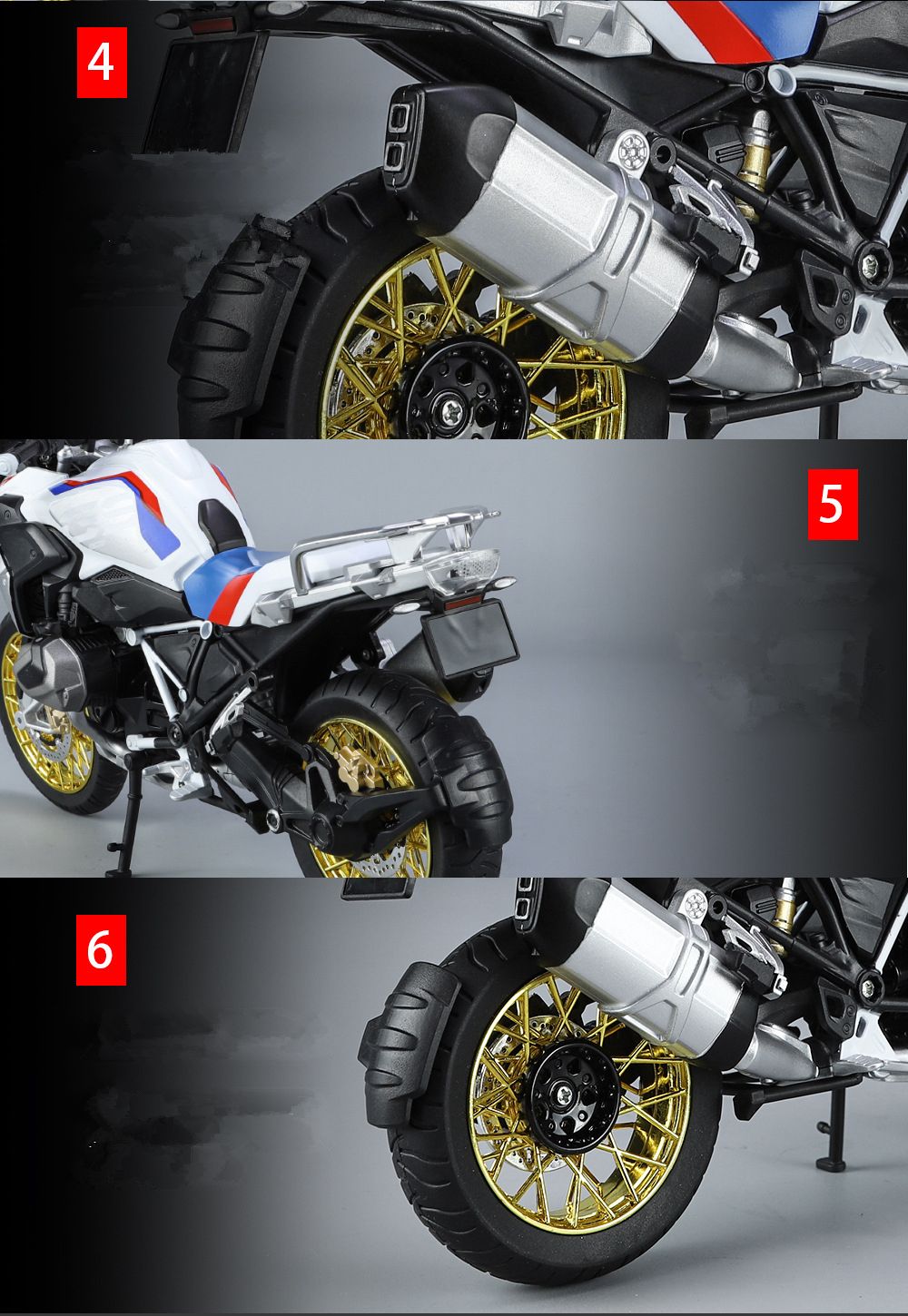 1/9 R1250 GS ADV Alloy Racing Motorcycle Diecasts Street Sports Motorcycle Model Simulation With Light Collection Kids Toys Gift