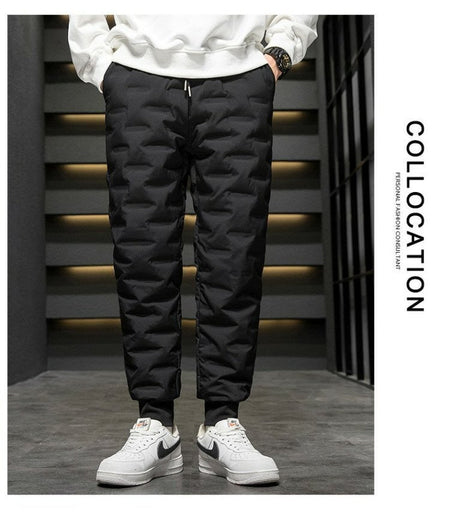 Men's down Cotton Trousers Windproof Waterproof Warm Winter Sports Loose Snowy Long Pants Youth Casual Faion Trendy  C...