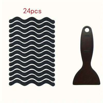 24Pcs Anti Slip Strips S-shaped Colorful Shower Stickers Bathtub Shower Stair Floor Safety Tape Bathroom Mats Bath Supplies