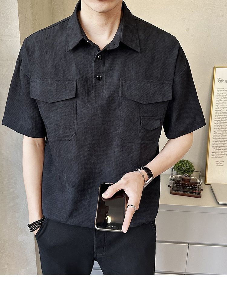 2025 High-end New Short-sleeved Men's Shirt Summer Fashion Trendy Brand Half-sleeved Thin Loose Casual Trend