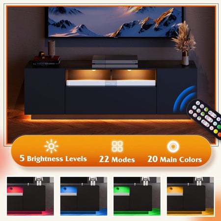 GALAXHERO TV Stand for 65 Inch TV Entertainment Center with Storage Cabinet Modern TV Console for Living Room with Ample Storage