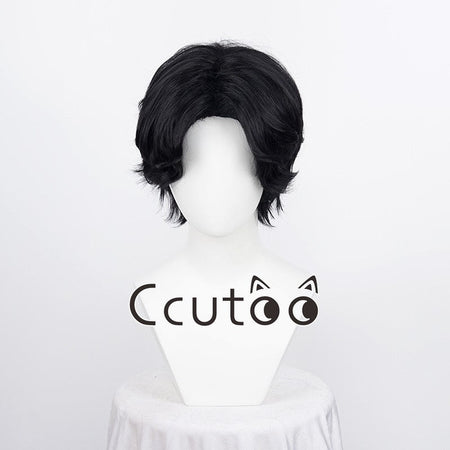 Anime Portgas D. Ace Short Black Wig Heat Resistant Synthetic Hair Cosplay Wigs + Wig Cap