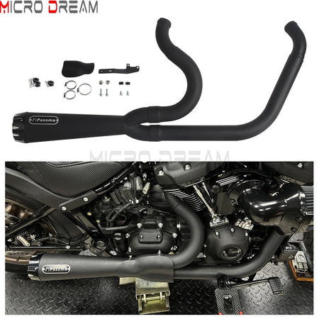 2-in-1 Stainless Steel Motorcycle Exhaust Muffler 1 3/4" to 2" Exhaust Pipes For Harley Low Rider ST Fat Bob FXFB FXFBS 2018-Up