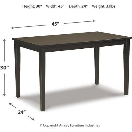 Ashley Kimonte Signature Rectangular Black Dining Table