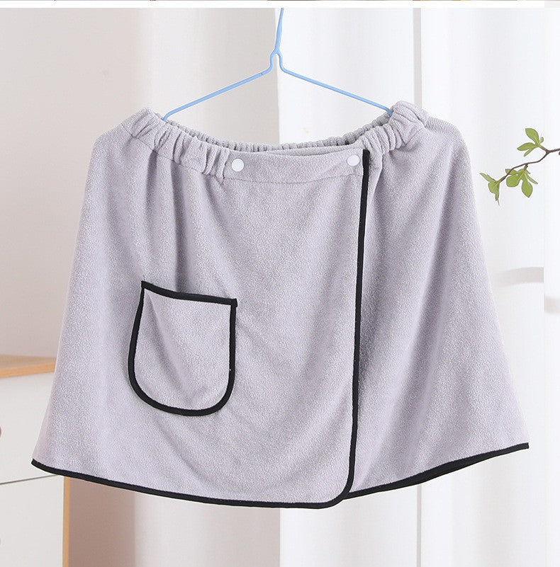 Men's Bath Skirt Hotel Household Simple Fine Fiber Adjustable Bath Towel Size Is Suitable For Men Weighing Less Than 90 KG Wear