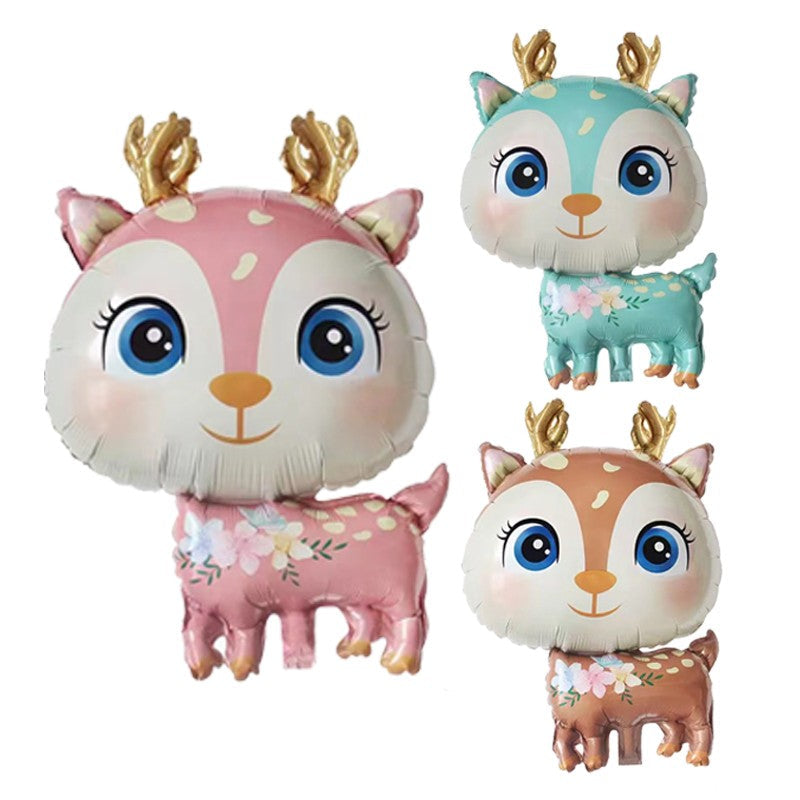 Cute Cartoon Animals Fox Deer Foil Balloons Forest Animals Theme Baby Shower Birthday Party Decoration Supplies