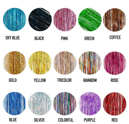 New Hair Tinsel Clip In Extensions Shiny Sparkle Hair Tinsel Glitter Fairy Hair Tinsel Kit Clip In Sparkle Hair Extension 19.5In