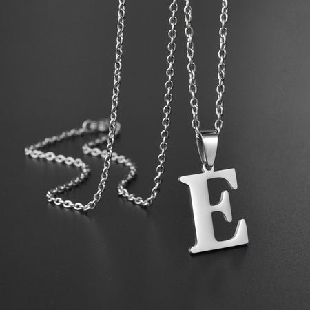 26 Alphabet Letters A-Z Name Pendant Stainless Steel Necklace Initial Minimalist Necklaces For Men Women Fashion Gifts Wholesale