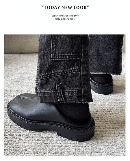 Tabi shoes for men and women classic leather split toe shoes casual one foot shoes Unisex flat shoes Comfortable design