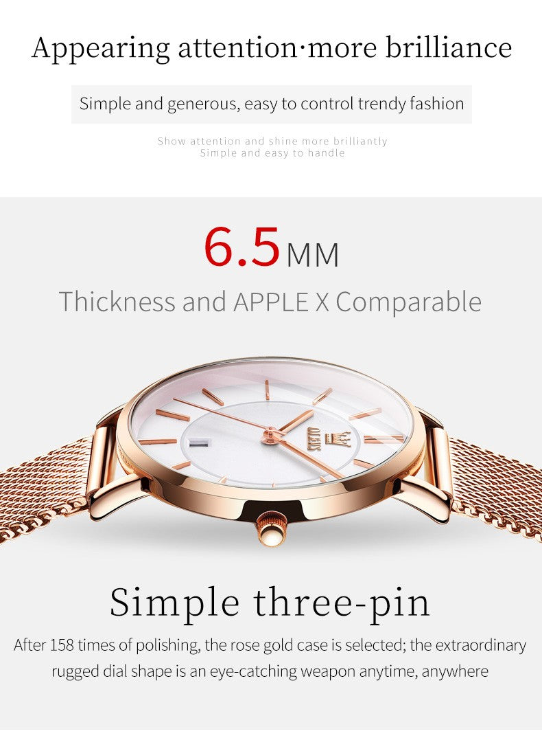 OLEVS 5869 Fashion Women's Watches Milanese Mesh Belt Waterproof Simplicity Versatile Quartz Watch for Lady Original Wristwatch