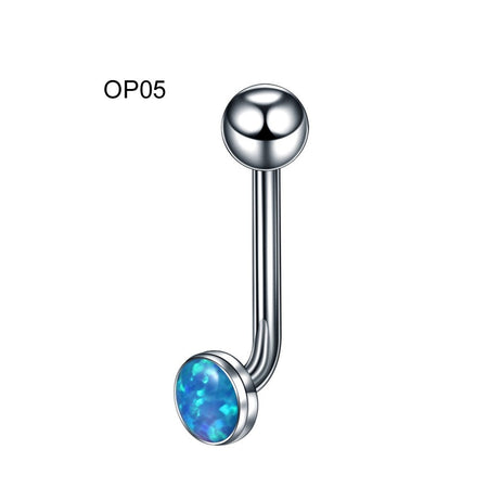 1PC Titanium Christina Vertical Hood Piercings Flower Lip Rings Opal Sexy Lip Piercings VCH Eyebrow Piercings Jewelry