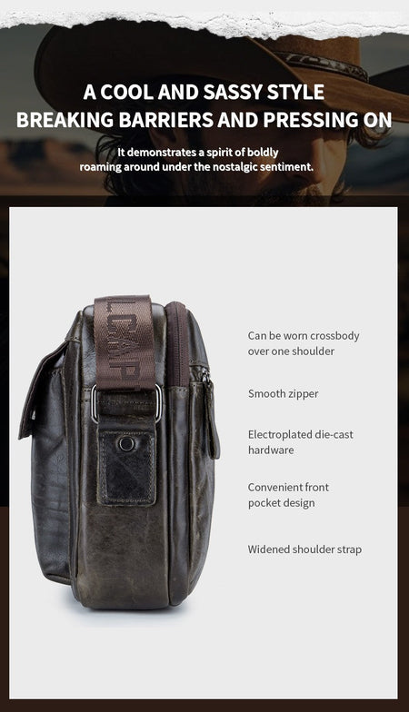 BULLCAPTAIN Genuine Leather Men's Crossbody Bag Large Capacity Casual Multifunctional Handbag A Fashion Business Briefcase