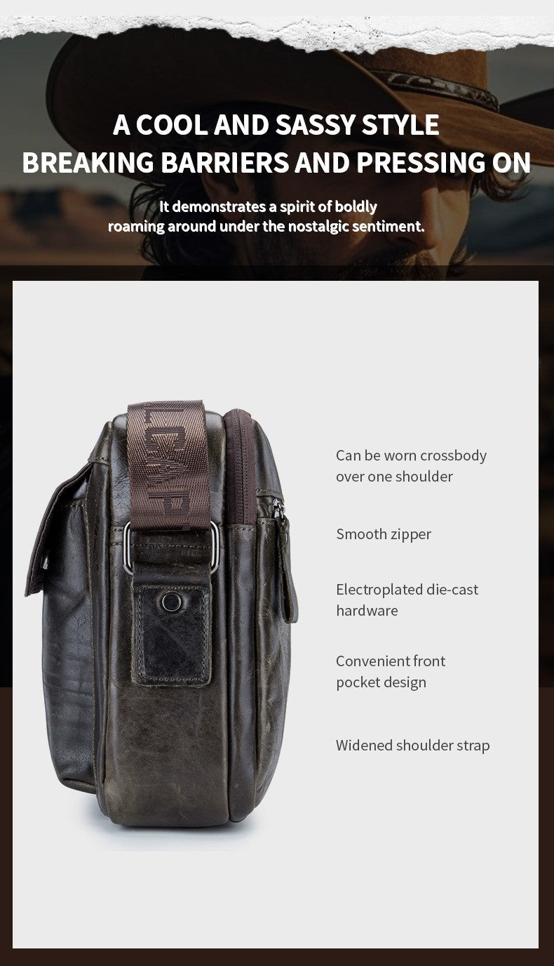 BULLCAPTAIN Genuine Leather Men's Crossbody Bag Large Capacity Casual Multifunctional Handbag A Fashion Business Briefcase