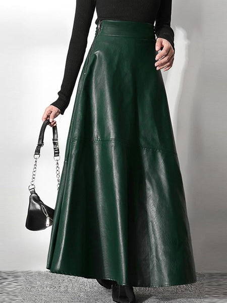 ZANZEA Women's PU Leather Maxi Skirt 2023 Spring Elegant OL Long Saias Fashion Solid Mujer Faldas Casual High Waist Zipper Jupe