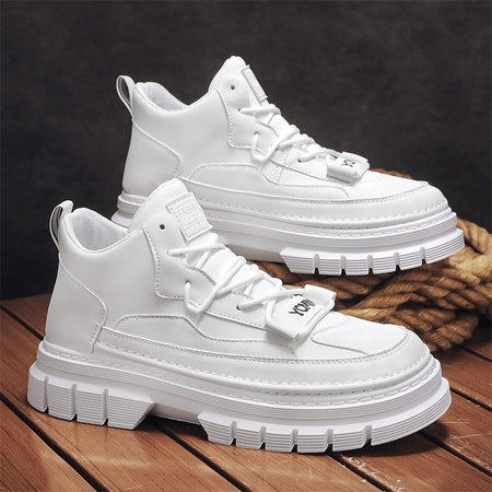 Men's boots four season high-top Joker thick-sole casual boots soft-sole non-slip comfort outdoor boots fashion youth work boots