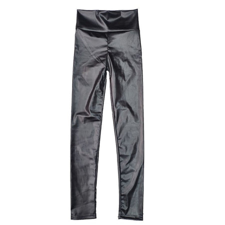 Women Spring Autumn Leggings Pants High Waist Faux Leather Leggings Female Elastic Slim Skinny Sexy Leather Pants Trousers