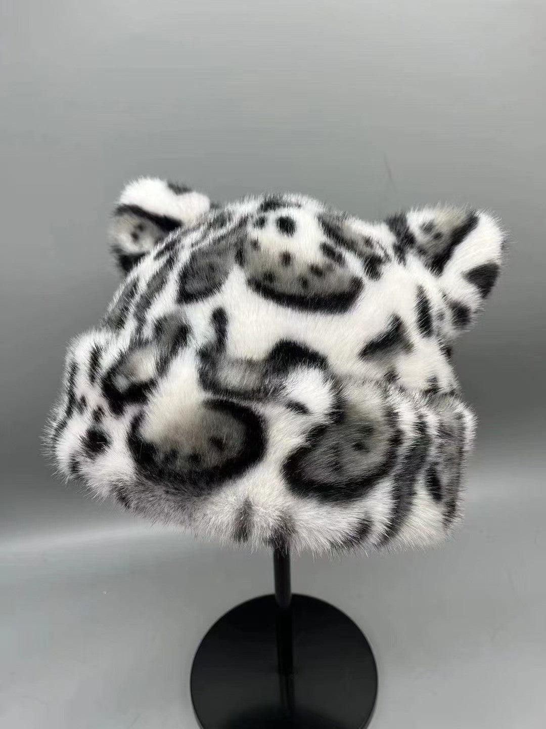 Korean Winter Imitation Fur Bucket Hat For Women Fashion Leopard Print Fisherman Hats Thichen Warm Plush Outdoor Cute Basin Cap
