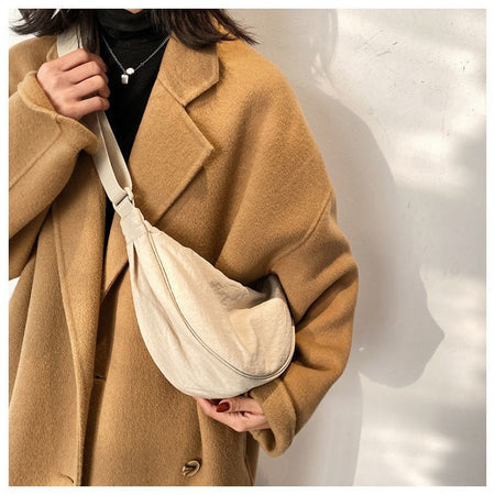 Upgraded Version Simple Design Women's Messenger Bag Nylon Hobos Small Shoulder Bags Vintage Female Girls Purse Cloth Handbags