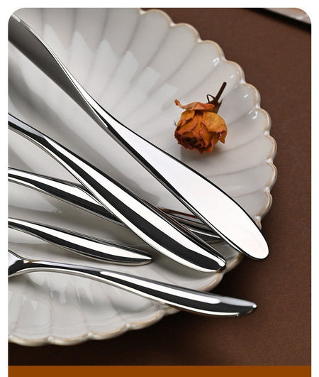 5Pcs 304 stainless steel tableware set steak knife fork cutlery set restaurant kitchen Home commercial high-end dinnerware
