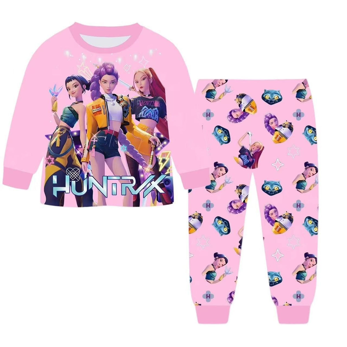 KPop Demon Hunters Movie Peripheral Pajama Set Kawaii Long Sleeve Long Pants Anime Costume Children's Toy Christmas Gift