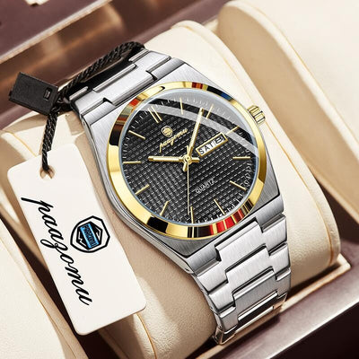 PAAZOMU Original Luxury Men Clock Fashion Luminous Waterproof Chronograph Date Watch For Man Leather Quartz Men's Watches Reloj