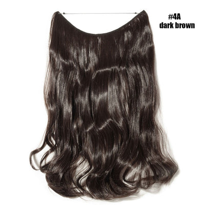BENEHAIR Synthetic Invisible Wire No Clips In Hair Extensions Secret Fish Line Hairpieces Hair Extensions Fake Hair For Women