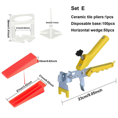 50-200pc Wall Floor Tile Leveling System Clips Ceramic Leveler Spacer Plier Wadge Kit for Tile Laying Construction Building Tool