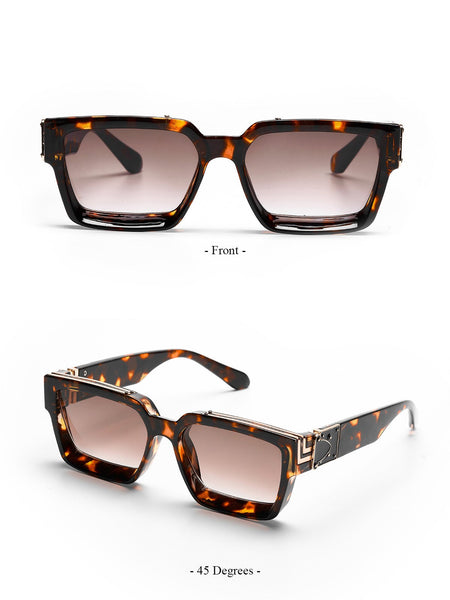 Ruiao Retro Black Millionaire Shades Luxury Sunglasses 2025 For Men Designer Famous Brand Square Sun Glasses Man Women Sunglass