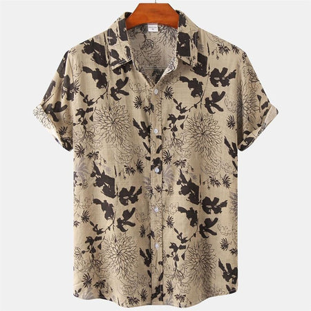 Men's Summer Hawaiian Casual Fashion Social Beach Style Short Sleeved Printed Loose Retro Vacation Shirt Camisas Estampadas
