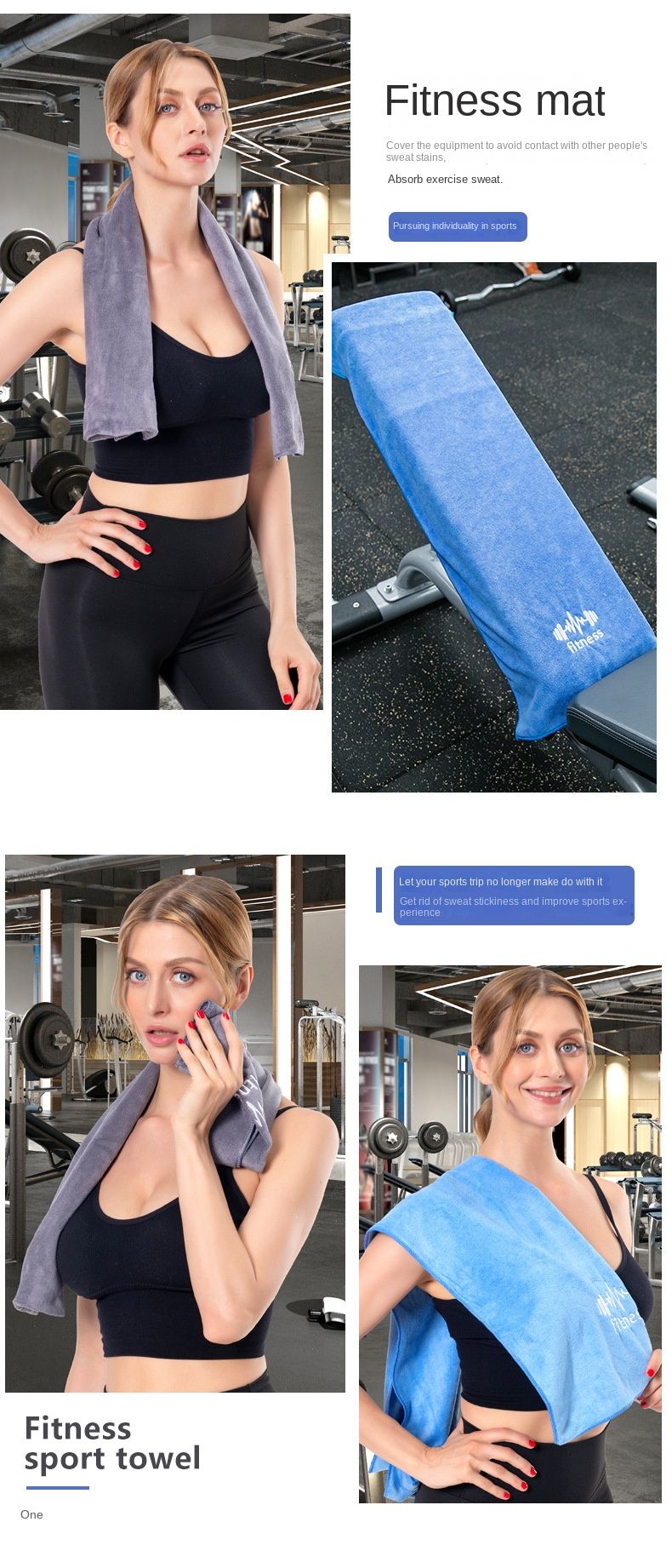 Gym Towel Microfiber Sports Towel for Men and Women, Super Soft and Quick-Drying Towel, for Tennis, Yoga, Cycling, Swimming