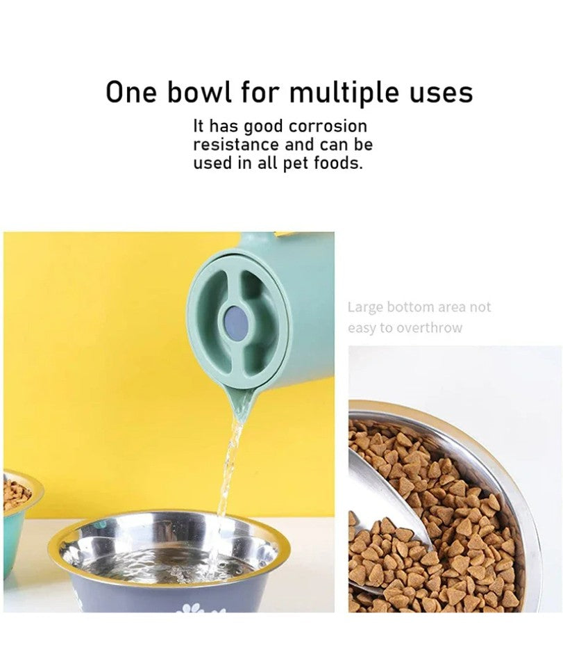 Cute Dog Bowls for Medium Large Dogs Feeding Bowls Water Bowls Stainless Steel Small Dog Food Bowl Elevated Raised Pet Feeders