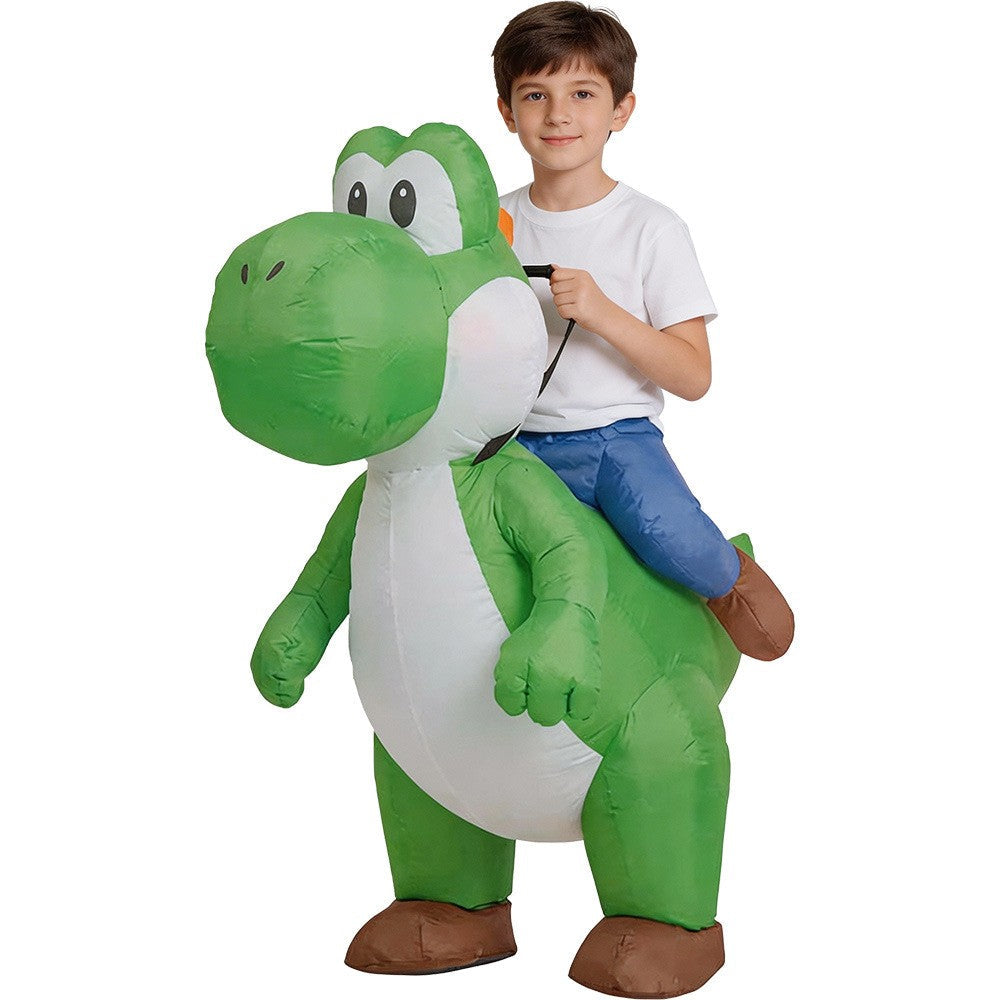 Anime Super Brother Yoshi Cosplay Inflatable Dinosaur Costume Halloween Carnival Party Outfit Quick Inflation Suit For Men Women