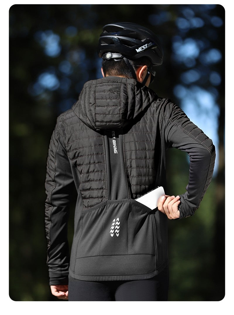 WEST BIKING Cycling Jacket Men Coats Winter Thermal Fleece Windbreaker MTB Bicycle Clothing Motorcycle Bike Jackets 0?-15?