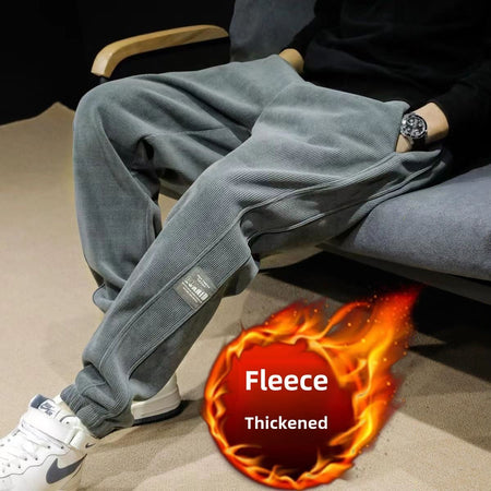 Autumn and Winter Men's Corduroy Casual Trousers Leggings Sweatpants Loose and Versatile Construction Site Pants Men's Trousers