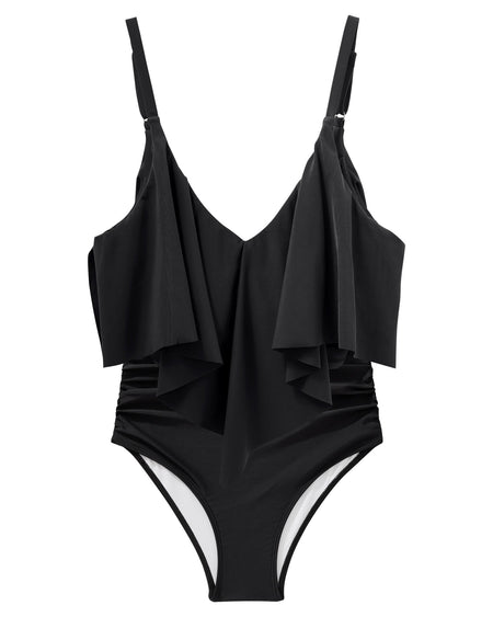Women Tankini Ruffle High Waisted Swimsuits Tummy Control Bathing Suits Swimwear Beachwear Padded XXL Size Bikini Set Female