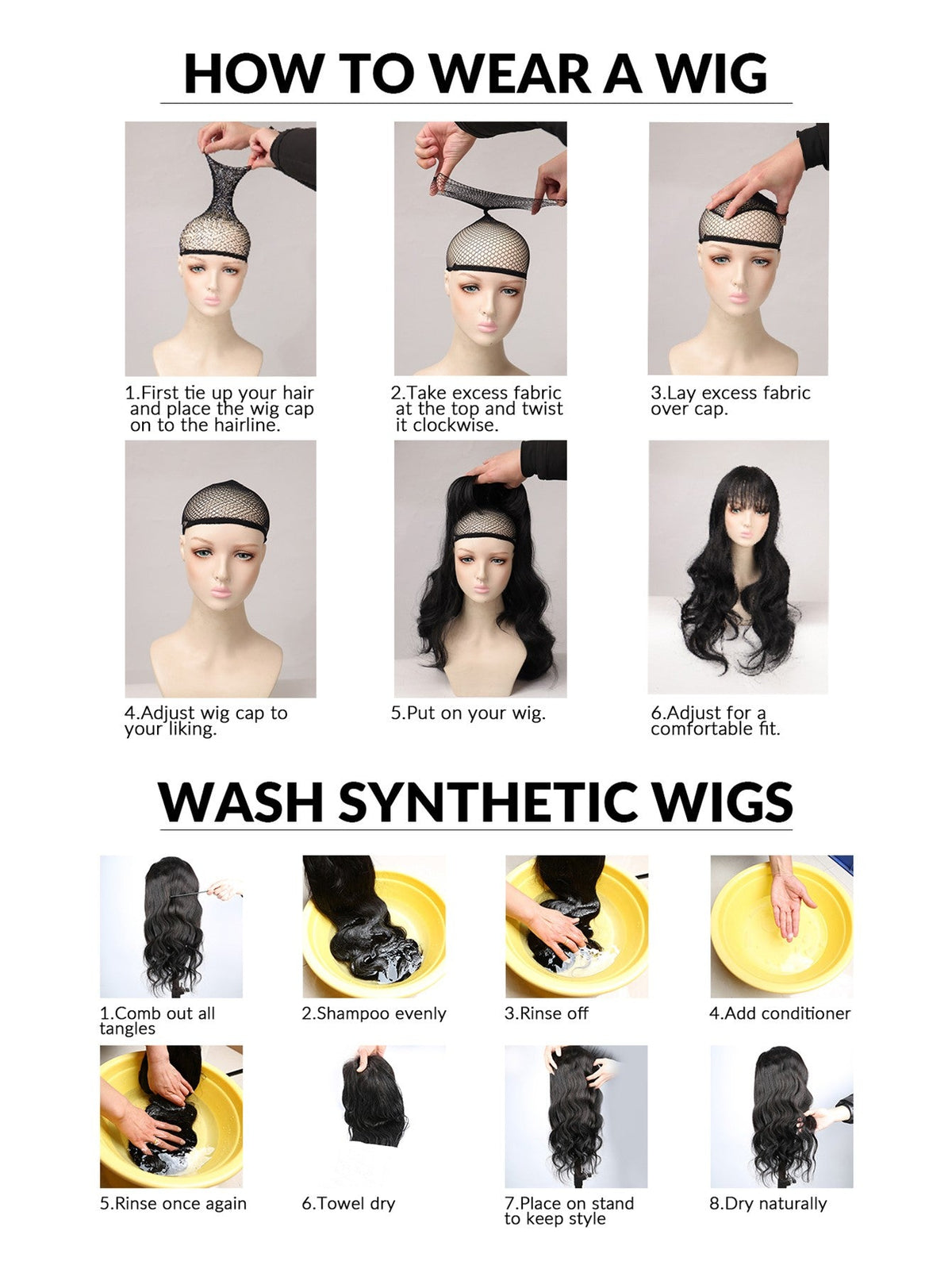 Blue White Gradient Bangs Straight Synthetic Wig with Ponytail Anime Party Cosplay Fashion 2025 New Fiber Hairdo