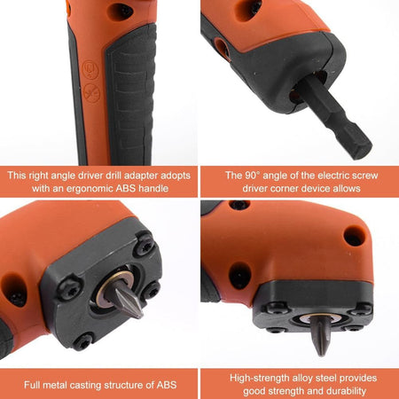 Multifunctional Electric Corner Screwdriver High Torque 90 ° Right Angle Screwdriver Manual Tool  Drill Bit Corner Adapter