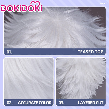 ?Ready For Ship?Qifrey Cosplay Wig Anime Witch Hat Atelier DokiDoki Men White Hair Qifrey Cosplay HalloweenHair Free Wig Cap