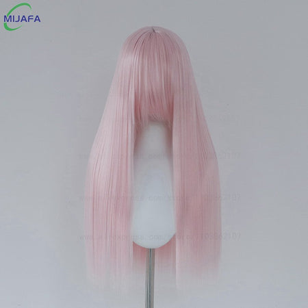 Very High Quality 400g 48 Colors 24Inch 60cm Long Straight Cosplay Wig With Bangs Heat Resistant Hair Anime Wigs + Wig Cap