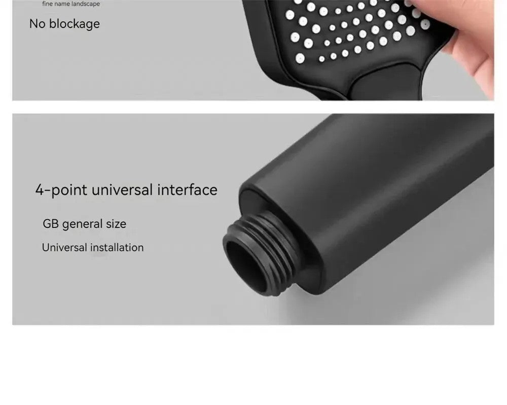 3 Mode Adjustable High Pressure Shower Head Handheld Large Flow Water Saving Pressurized Shower Head Mixer Bathroom Accessories