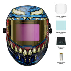 ANDELI Welding Mask with Panoramic Viewing Auto Darkening Welding Helmet True Color 4 Arc Sensor Type-C Charging for TIG MIG CUT