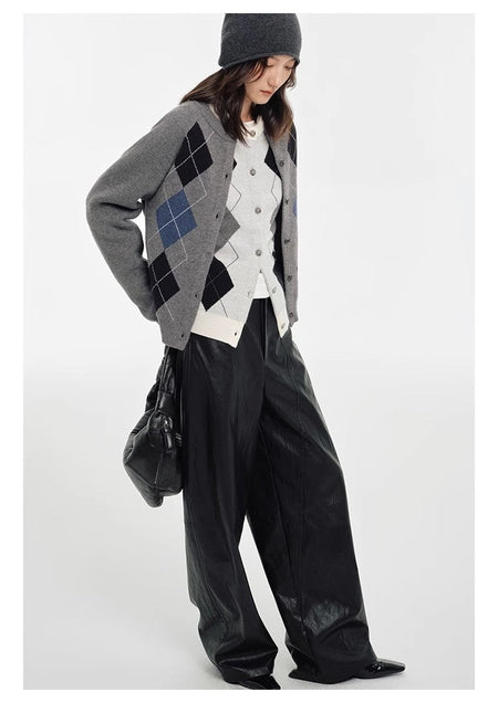 College style sweater 100% Australian Wool Sweaters Large Size Cardigan High-grade Women's Autumn Winter Fashion Knitwear