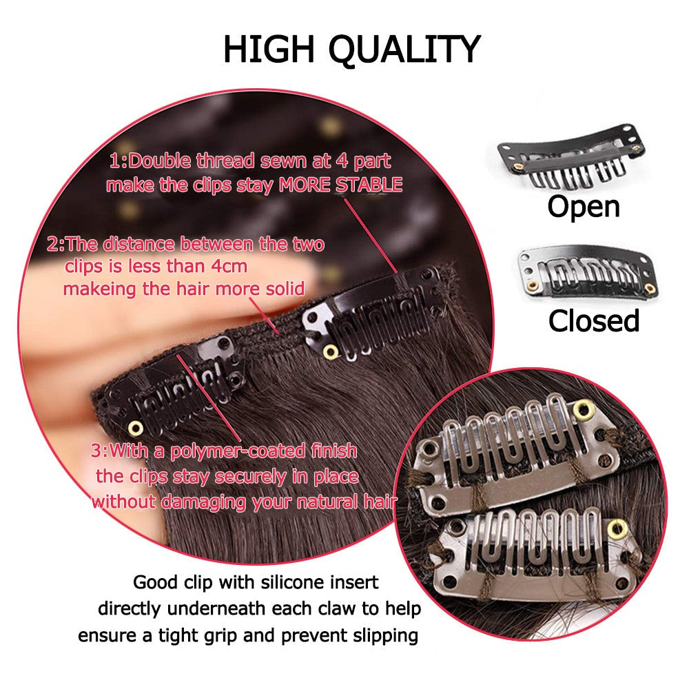16 Clips in Hair Extensions 24Inchs Long Straight Hairstyle Synthetic Blonde Black Hairpieces Heat Resistant Fake Hair 6Pcs/Set