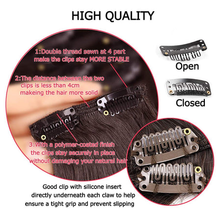 16 Clips in Hair Extensions 24Inchs Long Straight Hairstyle Synthetic Blonde Black Hairpieces Heat Resistant Fake Hair 6Pcs/Set