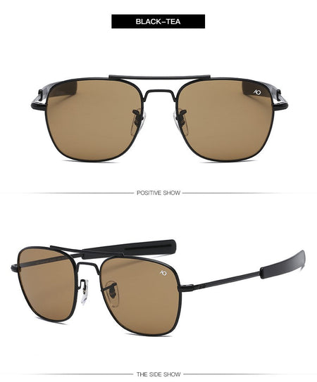 Fashion Aviation Sunglasses Men Luxury Brand Designer Square Sun Glasses for Male American Army Military Oculos
